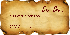 Szives Szabina névjegykártya